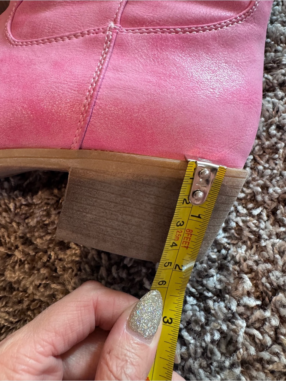 Pink Faux Leather Wester Cowboy Boots Barbie Cowboy Barbiecore 9 - Picture 11 of 11